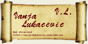 Vanja Lukačević vizit kartica